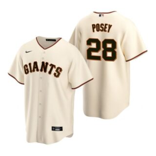 Men's #28 Buster Posey San Francisco Giants Cool Base Jersey Cream