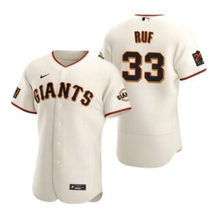 Men's #33 Darin Ruf San Francisco Giants Flex Base Jersey Cream