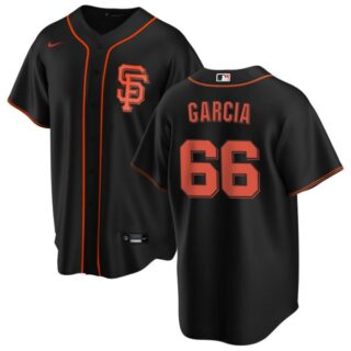 Men's #66 Jarlin Garcia San Francisco Giants Cool Base Jersey Black