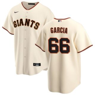 Men's #66 Jarlin Garcia San Francisco Giants Cool Base Jersey Cream
