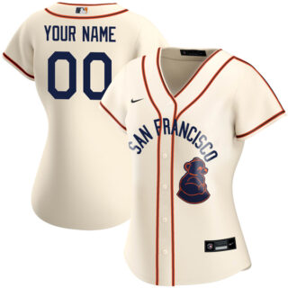 Women's Custom San Francisco Giants Sea Lions Throwback 1946 Home Cream Stitched Jersey