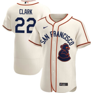 Men's Flex Base Jack Clark San Francisco Giants Sea Lions Throwback 1946 Home Cream Stitched Jersey