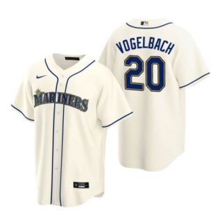 Men's Daniel Vogelbach Seattle Mariners Cool Base Jersey Gray Cream