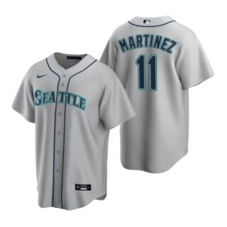 Men's Edgar Martinez Seattle Mariners Cool Base Jersey Cream Gray