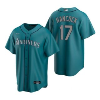 Men's Emerson Hancock Seattle Mariners Cool Base Jersey Gray Aqua