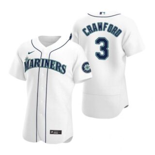 Men's J.P. Crawford Seattle Mariners Flex Base Jersey Aqua White