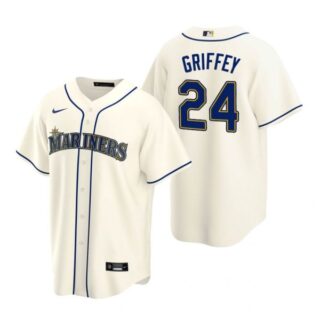 Men's Ken Griffey Jr. Seattle Mariners Cool Base Jersey White Cream