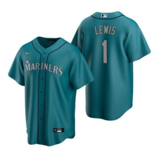 Men's Kyle Lewis Seattle Mariners Cool Base Jersey Aqua Aqua