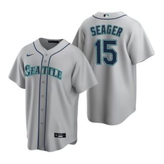 Men's Kyle Seager Seattle Mariners Cool Base Jersey Cream Gray