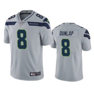 Men's #8 Carlos Dunlap Seattle Seahawks Limited Jersey Stitched Gray