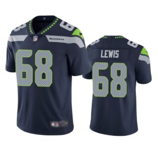 Men's #68 Damien Lewis Seattle Seahawks Limited Jersey Stitched Navy
