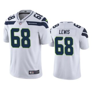 Men's #68 Damien Lewis Seattle Seahawks Limited Jersey Stitched White