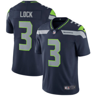 Youth Seattle Seahawks Drew Lock Navy Vapor Limited Stitched Jersey