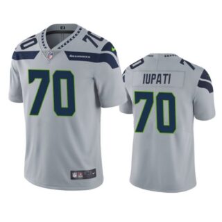 Men's #70 Mike Iupati Seattle Seahawks Limited Jersey Stitched Gray