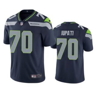 Men's #70 Mike Iupati Seattle Seahawks Limited Jersey Stitched Navy