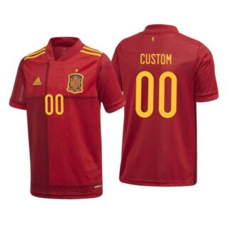 Men's Custom Spain National Red Home Jersey