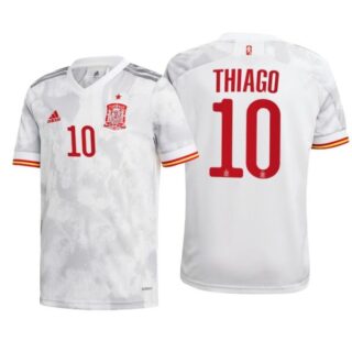 Men's Thiago Spain National Soccer Team White Away Jersey