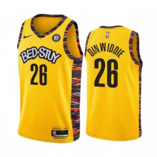 Men's Spencer Dinwiddie Brooklyn Nets Basketball Jersey Yellow