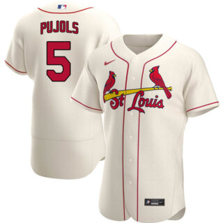 Men's St. Louis Cardinals Albert Pujols Stitched Jersey - Cream