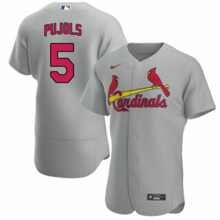 Men's St. Louis Cardinals Albert Pujols Stitched Jersey - Gray
