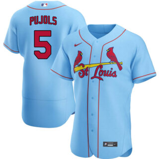 Men's St. Louis Cardinals Albert Pujols Stitched Jersey - Light Blue