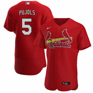 Men's St. Louis Cardinals Albert Pujols Stitched Jersey - Red