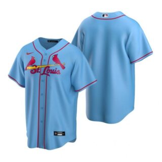 Men's Blank St. Louis Cardinals Cool Base Jersey White Light Blue