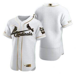 Men's Blank St. Louis Cardinals Flex Base Jersey White Golden White Golden