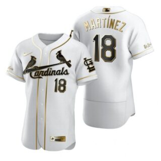 Men's Carlos Martinez St. Louis Cardinals Flex Base Jersey Cream White Golden