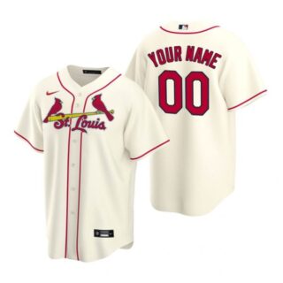 Men's Custom St. Louis Cardinals Cool Base Jersey Light Blue Cream