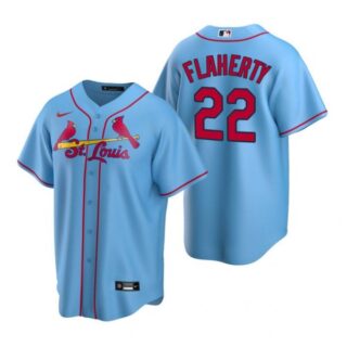 Men's Jack Flaherty St. Louis Cardinals Cool Base Jersey Cream Light Blue