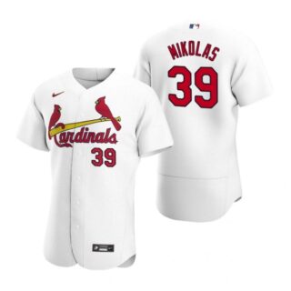 Men's Miles Mikolas St. Louis Cardinals Flex Base Jersey Black Holographic White