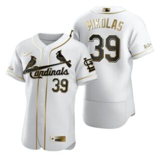 Men's Miles Mikolas St. Louis Cardinals Flex Base Jersey Black Holographic White Golden