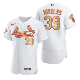 Men's Miles Mikolas St. Louis Cardinals Flex Base Jersey Black Holographic White WS