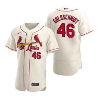 Men's Paul Goldschmidt St. Louis Cardinals Flex Base Jersey Black Golden Cream