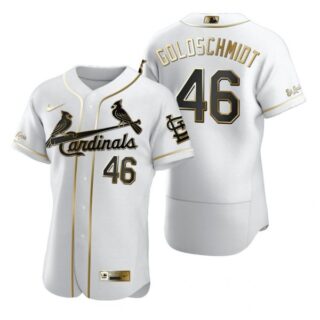 Men's Paul Goldschmidt St. Louis Cardinals Flex Base Jersey Black Golden White Golden