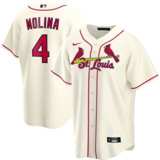 Men's St. Louis Cardinals Yadier Molina Stitched Jersey Replica - Cream