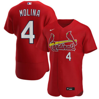 Men's St. Louis Cardinals Yadier Molina Stitched Jersey - Red