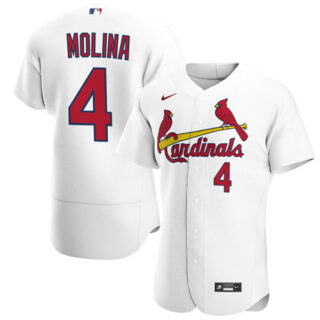 Men's St. Louis Cardinals Yadier Molina Stitched Jersey - White