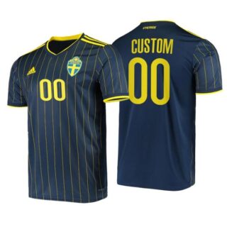 Men's Custom Sweden National Night Indigo Away Jersey