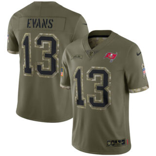 Youth Mike Evans Tampa Bay Buccaneers Olive 2022 Salute To Service Jersey Stitched
