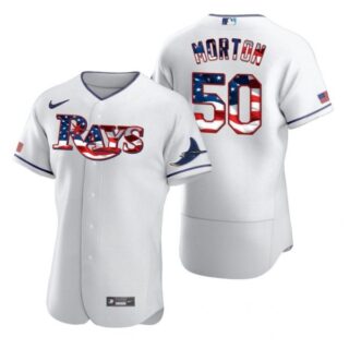 Men's Charlie Morton Tampa Bay Rays Flex Base Jersey Light Blue White Stars