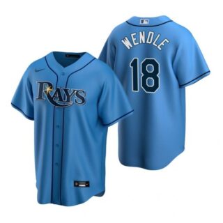 Men's Joey Wendle Tampa Bay Rays Cool Base Jersey Gray Gray,Light Blue