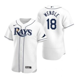 Men's Joey Wendle Tampa Bay Rays Flex Base Jersey Black Holographic White