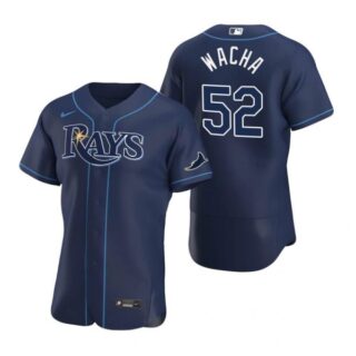 Men's Michael Wacha Tampa Bay Rays Flex Base Jersey Navy Navy