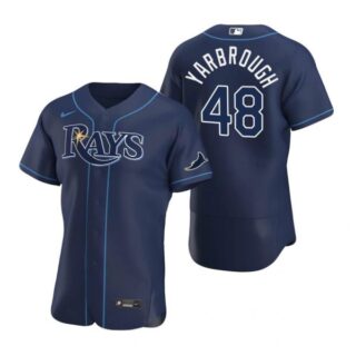 Men's Ryan Yarbrough Tampa Bay Rays Flex Base Jersey White Navy