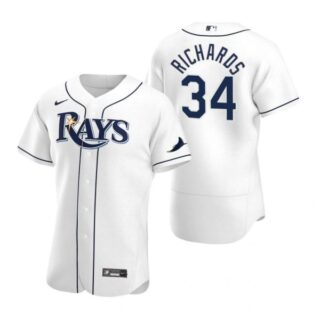 Men's Trevor Richards Tampa Bay Rays Flex Base Jersey White Blue White
