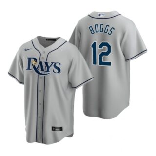 Men's Wade Boggs Tampa Bay Rays Cool Base Jersey Gray Gray