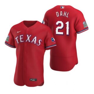 Men's David Dahl Texas Rangers Flex Base Jersey Scarlet Scarlet