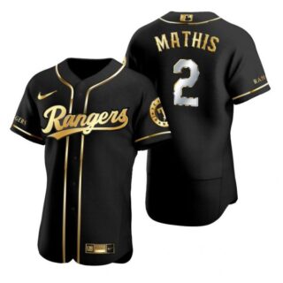 Men's Jeff Mathis Texas Rangers Flex Base Jersey Black Golden Black Golden
